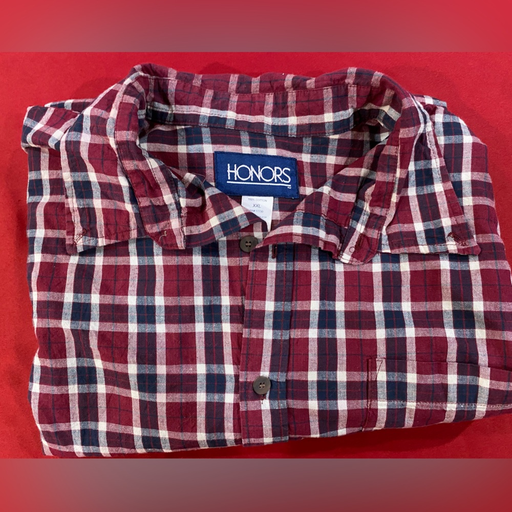 Honor clothing men’s plaid, long sleeve button shirt XXL